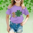 thumbnail image 2 of Shamrock Irish T-Shirts for Kids St Patricks Day Short Sleeve Casual Round Neck Soft Comfortable Spring Summer Boys and Girls Pullover Green Z12- 6-7 Years, 2 of 4