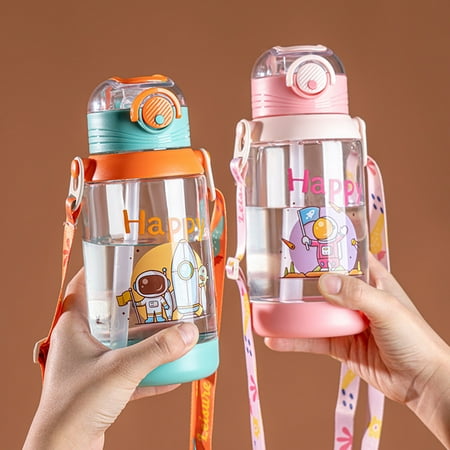 

Travelwant 700ml Kids Sport Water Bottle with Straw Reusable Bottle with Handle and Shoulder Strap Leak-proof Locking Cap