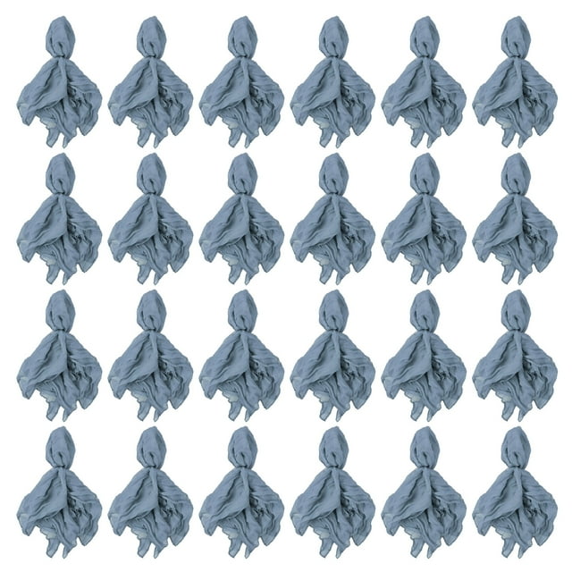 Boho Chic Polyester Balinese Gauze Cloth Napkins - Soft, Wrinkled Design, Perfect for Elegant Dining, Parties, and Home Decor, 19.7 x 19.7 Inches, Set of 24