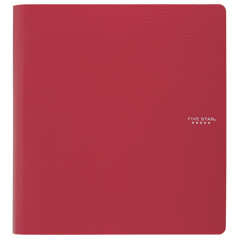 Mead Five Star 3-Ring Plastic Notebook Binder with Built-In 3-Hole Punch - Select Color (1.5) 375 Sheet Capacity - Green