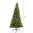 thumbnail image 3 of Nearly Natural Frosted Swiss Clear Prelit LED Green Holiday Pine Christmas Tree, with Berries 10', 3 of 11