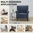 thumbnail image 6 of Techmilly Modern Upholstered Accent Chair, Fabric Living Room Armchair, Single Sofa Chair for Bedroom/Office/Reading Spaces, Navy, 6 of 8