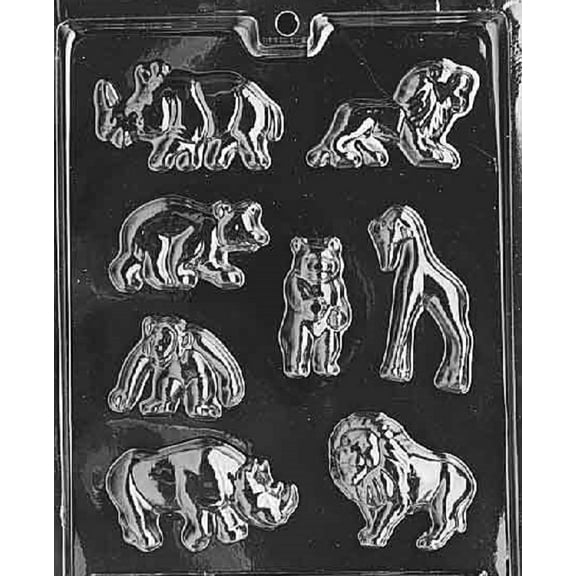 Grandmama's Goodies A006 Wild Animal Chocolate Candy Soap Mold with Exclusive Molding Instructions