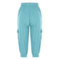 thumbnail image 6 of Capri Cargo Jogger Pants for Women - Soft Casual Drawstrings Track Cuff Bottoms Summer Loose Cropped Sweatpants, 6 of 7