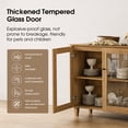 thumbnail image 6 of Large Bedroom Nightstands with Glass Doors - Set of 2, Bedside Table with Adjustable Shelf and Cable Management, Brown, 6 of 8