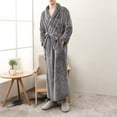 thumbnail image 2 of Kureaily Mens Soft Robe Warm Shaggy Bathrobe Mens Pajamas Set Shorts, 2 of 4
