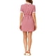 thumbnail image 3 of INSPIRE CHIC Vestido de Manga Corta Vintage con Panel de Contraste y Cuello Volante para Mujeres M Rojo, 3 of 8