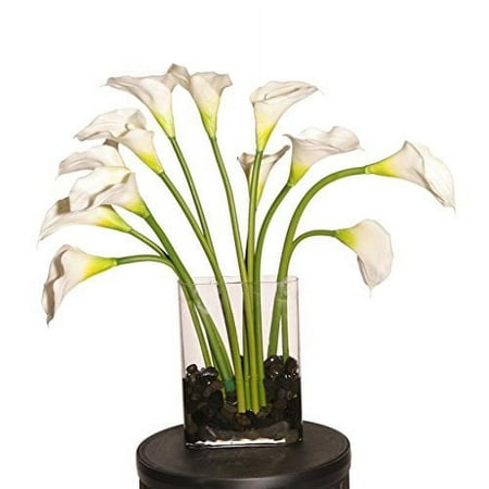 White Callas in Glass Vase