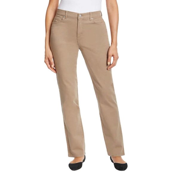 Gloria Vanderbilt Women's Classic Amanda High Rise Tapered Jean Size: 14 Short, Color: Tan