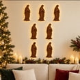 thumbnail image 6 of Velmasee 7 Pcs Wooden Christmas Figure LED Wall Decor - Hollow Out Backlit Rustic Farmhouse Light Up Wall Ornaments, Battery Operated Glowing Xmas Wall Art for Indoor Holiday Home Decor, 6 of 6