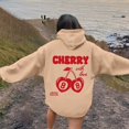 thumbnail image 6 of Wxolcjlv Womens Cherry Print Pullover Hoodies Oversized Drawstring Hooded Sweatshirts Fall Cute Tops, 6 of 7