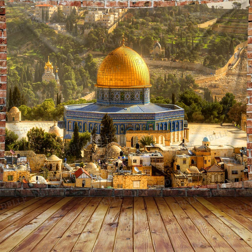 Dome of the Rock Tapestry Jerusalem Islamic Muslim Mosque Temple Mount Wall Tapestry, Large 80"x 