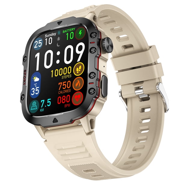 Mirar Pulsera inteligente Pantalla táctil de 1,96 pulgadas Monitor de ritmo cardíaco BT 100+ modos deportivos IP68 resistente al agua para mujeres y hombres Smartwatch