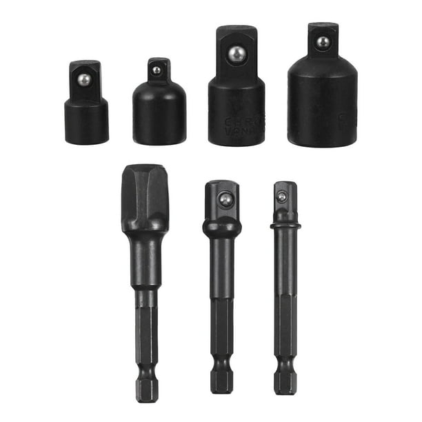 GOOHOCHY 7pcs / set destornillador inalámbrico conversión con conversión adaptador de zócalo tuerca adaptador de perforación
