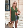 thumbnail image 6 of Knit Vest for Women Spring Summer V Neck Sleeveless Sweater Button Down Cardigan Casual Cute Tank Tops Green S, 6 of 8