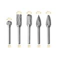 thumbnail image 3 of Amdohai 5PCS Tungsten Carbide Rotary Burr Set with 1/4-Inch Shank for Grinder Drill Cutting Burrs Metal Polishing Woodworking Carving Engraving Polishing, 3 of 7
