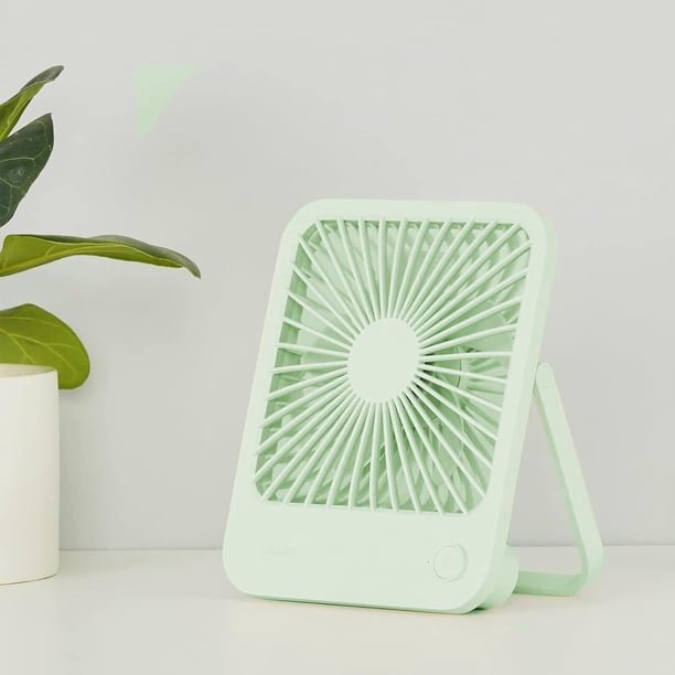 Desk Fan Battery Rechargeable, 4500mAh 180°Foldable Portable Personal Fan, 4 Speeds Adjustable Long Battery-life for Home Office Travel Outdoor Gifts for Women Men-Green