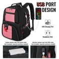 thumbnail image 3 of Mochila de viaje YOREPEK extra grande 50 L resistente al agua rosa, 3 of 9