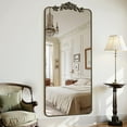 thumbnail image 3 of Antok Vintage 71" x 28" Full-Length Mirror with Carved Metal Frame, Baroque-Style Floor Mirror for Living Room, Bedroom, Entryway or Hallway, Luxury Bronze, 3 of 9