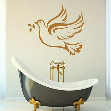 Dove Decal Set Peace Dove Wall Decal - Wall Sticker, Vinyl Wall Art, Home Decor, Wall Mural - SA3053-16in x 14in-Beige ()