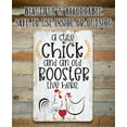 thumbnail image 3 of Chicken Coop Sign - A Cute Chick and an Old Rooster Live Here - Durable Metal Sign - Use Indoor/Outdoor - Makes a Funny Chicken Farm Decor and Gift Under $25 (12" x 18"), 3 of 3