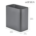 thumbnail image 3 of mDesign Metal 2.4 Gallon Bathroom Trashcan Wastebasket Garbage Bin, Dark Gray, 3 of 6