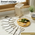 thumbnail image 3 of Shoreew Metal Knife Block with Stable Base Multiple Compartments Hollow Breathable Design Space-saving Kitchen Counter Knife Holder, 3 of 7