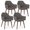 Grey, variant on Gymax Set of 4 Dining Chairs Upholstered Kitchen Table Chairs w/ Solid Wood Legs Beige