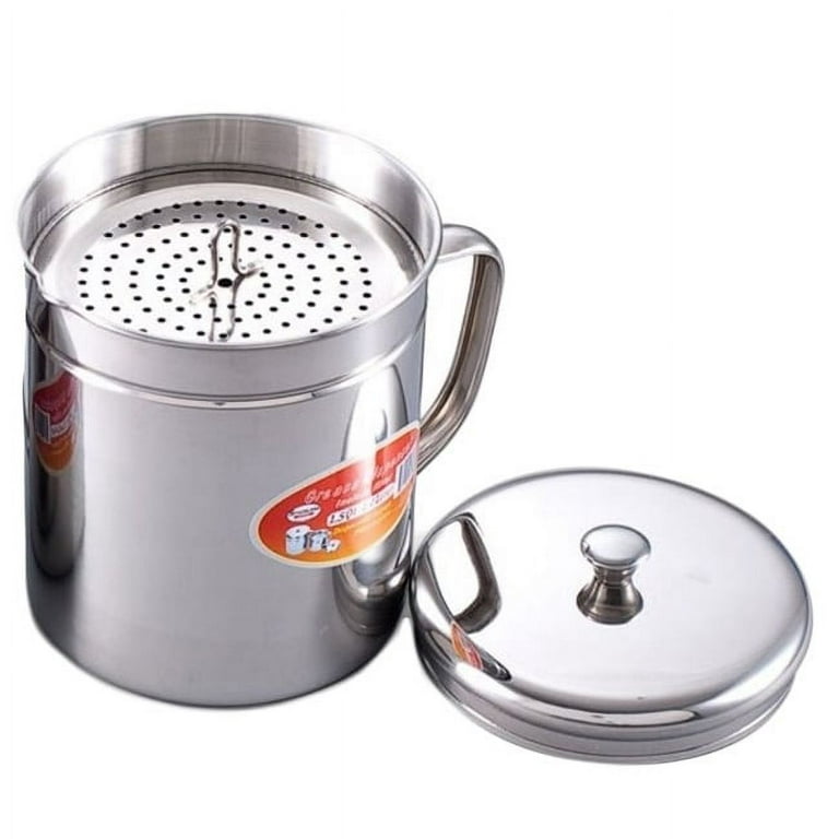 Cook N Home 1.5 qt. 14-Cup Stainless Steel Oil Storage Can
