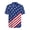 American Flag Inspired Star & Stripe Pattern, variant on Men's Short Sleeve Shirt for Beach Travel, Button Up Breathable Men's Short Sleeve Button Shirt, Tropical Floral Border