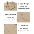 thumbnail image 5 of COOFANDY Mens Cuban Shirt Short Sleeve Button Down Shirts Summer Beach Wedding Shirt Regular Fit, 5 of 6