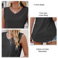 thumbnail image 3 of Camiseta sin mangas con cuello en V para mujer, chaleco sin mangas de verano de Color puro, holgado, para uso diario, 3 of 6