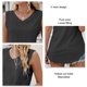 thumbnail image 3 of Camiseta sin mangas con cuello en V para mujer, chaleco sin mangas de verano de Color puro, holgado, para uso diario, 3 of 6