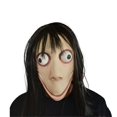 thumbnail image 2 of Máscara MOMO de cabeza completa de látex aterrador Ojo grande con pelucas largas Suministro de accesorios para fiestas femeninas Tmvgtek Oficina Multiescena Multifunción, 2 of 9