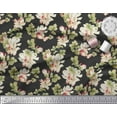 thumbnail image 2 of Soimoi Cotton Duck Fabric Leaves & Magnolia Floral Print Sewing Fabric Yard 42 Inch Wide, 2 of 3