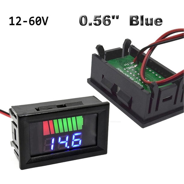 0.56inch Red Blue Lcd Digital Voltmeter 12v 60v 72v Battery Capacity Indicator Lead Acid Power Car Motorcycle Voltage Tester