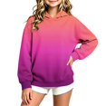 thumbnail image 3 of Ugoldhm Girls Gradient Color Hoodie, Long Sleeve Loose Casual Pullover Hooded Sweatshirt for Kids, 3 of 5