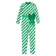 thumbnail image 3 of Zaldita Girls Boys Christmas Candy Cane Costume Long Sleeve Bow-knot Jumpsuit Striped Dance Unitard Green 14, 3 of 7