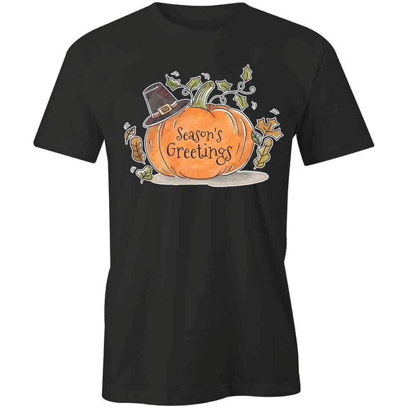 Season's Greetings T-Shirt | Cute Autumn Black Tee Gift