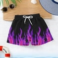 thumbnail image 4 of GreatBaby Boys Flame Print Swim Trunks Side Pocket Lightweight Breathable Elastic Waist Fire Print Summer Beach Board Shorts, 4 of 8