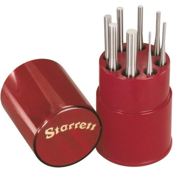 Drive Pin Punch Set, S565WB, 8 Pieces - 1/16", 3/32", 1/8", 5/32", 3/16", 7/32", 1/4", 5/16" Diameters and 4 Inch Length, Made of Hardened Steel Metal, Comes in Plastic Storage Case (1-Pack)