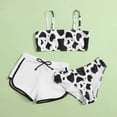 thumbnail image 3 of Shldybc Baby Girl Bikini Swimsuit Summer Cute Crisscross Back Cow Floral Print Swimwear Toddler Bathing Suit Summer Outfit SetSummer Savings Clearance, 3 of 9