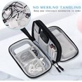 thumbnail image 5 of Bolsa organizadora Bolsa Accesorios electrónicos Estuche de transporte portátil a prueba de agua para cable, cable, cargador, teléfono, auricular negro JAMW Sencillez, 5 of 5