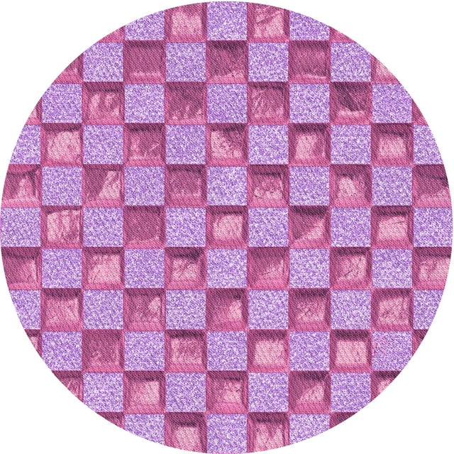 Ahgly Company Machine Washable Indoor Square Transitional Violet Purple Area Rugs, 3' Square