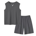 thumbnail image 2 of CHUMUD Shorts Sets for Men 2 Piece Outfits Cotton Tracksuits Summer Matching Set Sleeveless Tank Top Elastic Waist Shorts Set Casual Athletic (Avail for Big & Tall), 2 of 6