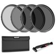 thumbnail image 1 of Kit de filtros ND NEEWER, 58 mm, ND2, ND4, ND8, ND16, con lente, bolígrafo y funda, 1 of 8