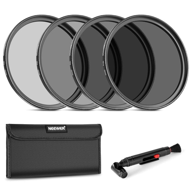 Kit de filtros ND NEEWER, 58 mm, ND2, ND4, ND8, ND16, con lente, bolígrafo y funda