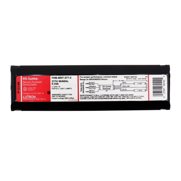 Lutron FDB-4827-277-2 Hi-Lume Fdb 277V 4 Ft T8