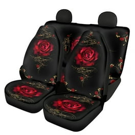 TTMiku 2-Pack Car Seat Cover Front Seats Only, Bright Red Luxury Faux  Leather Padded Bottom Seat Cushion Cover, Fit Most Sedan SUV Van