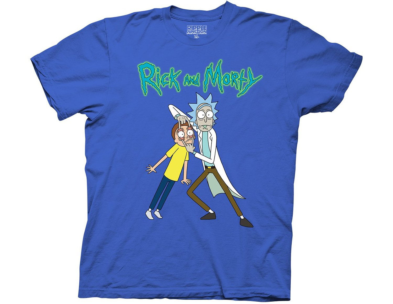 Ripple Junction Rick and Morty Rick Holding Morty's Eyes Adult T-Shirt ...